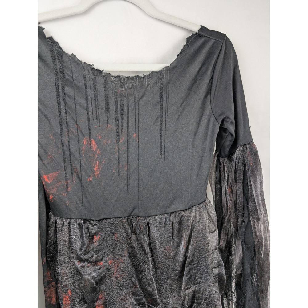 Tattered Whimsigoth Ghostly Fringe Top Size M Black Vampy Witchy Dark Ghostly - Picture 9 of 10